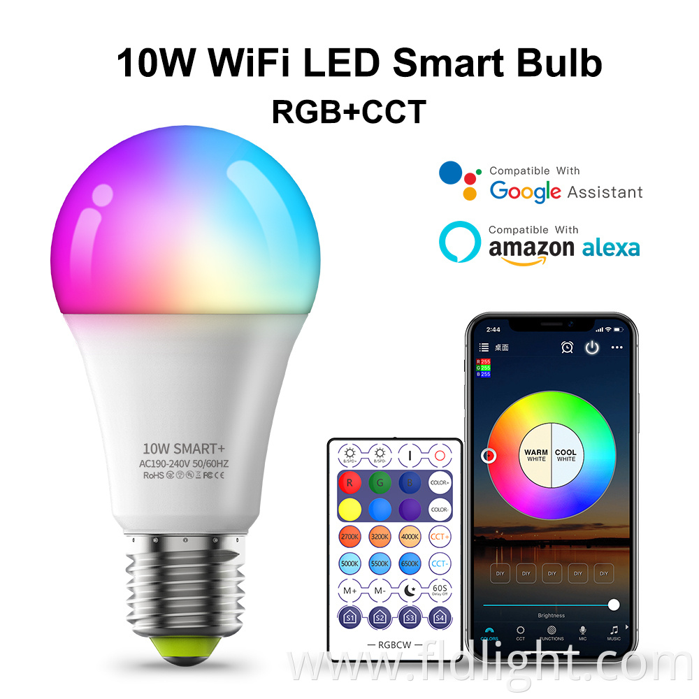 9w RGBWW Wifi Smart Light LED Bulb